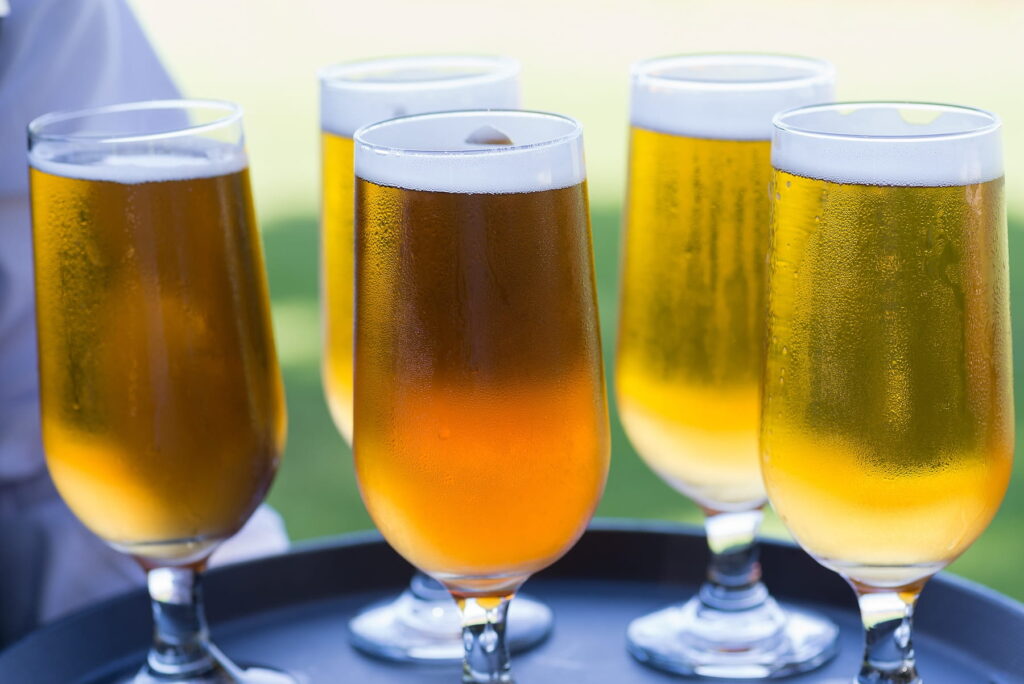 Beer being passed on a tray on the Star of Knoxville